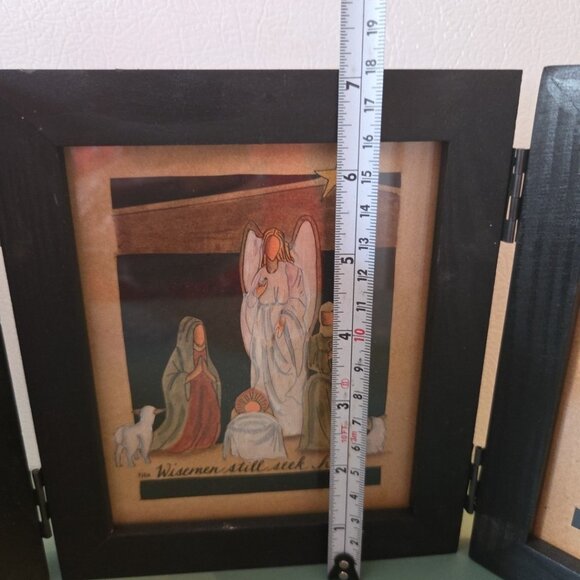 PJ Rankin Hults Wise Men Still Seek Him Framed Triptych Scherenschnitte Signed - Picture 8 of 12